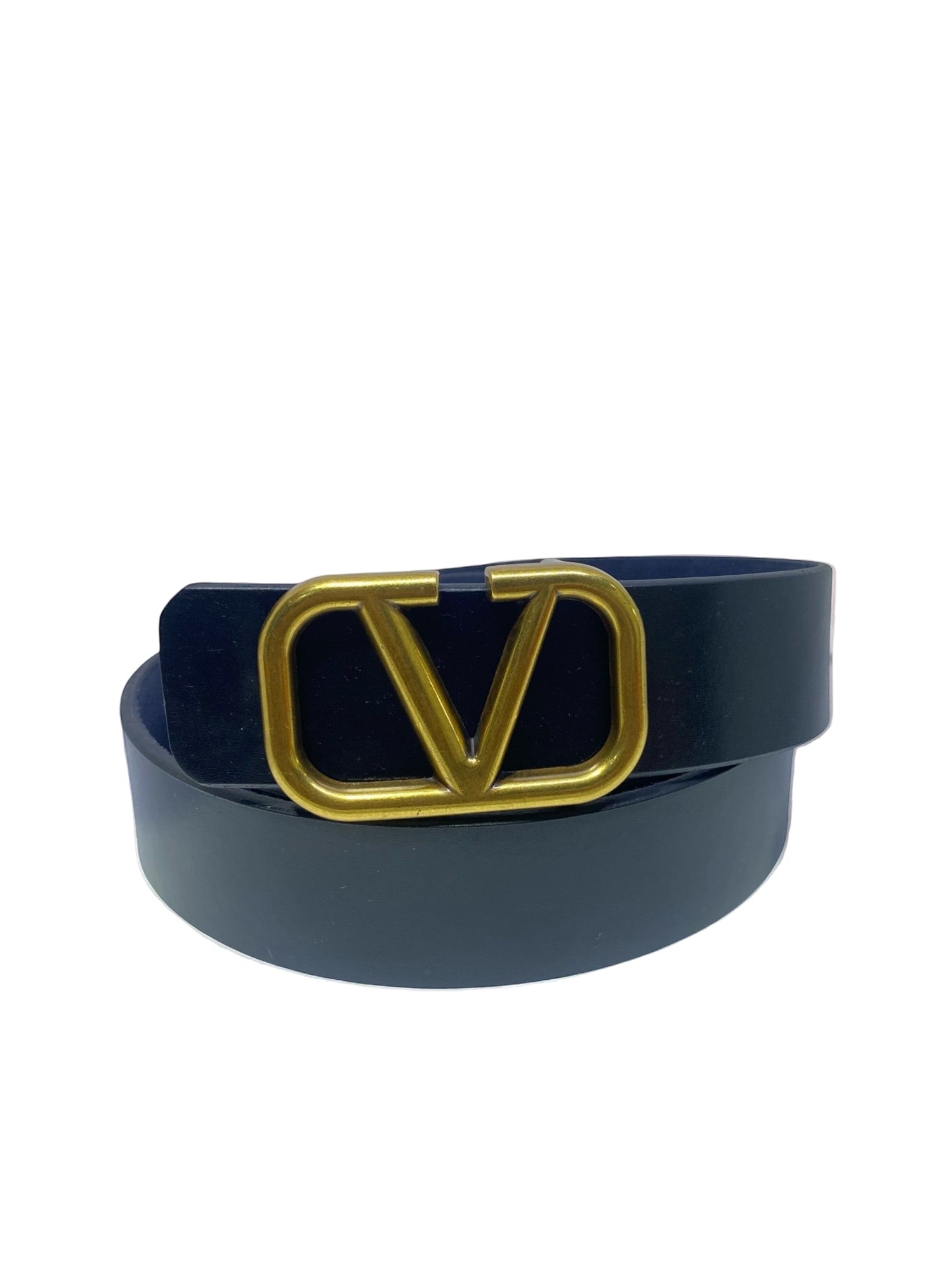 VlntinoGrvani Business Style Belt with Polished Metal Buckle