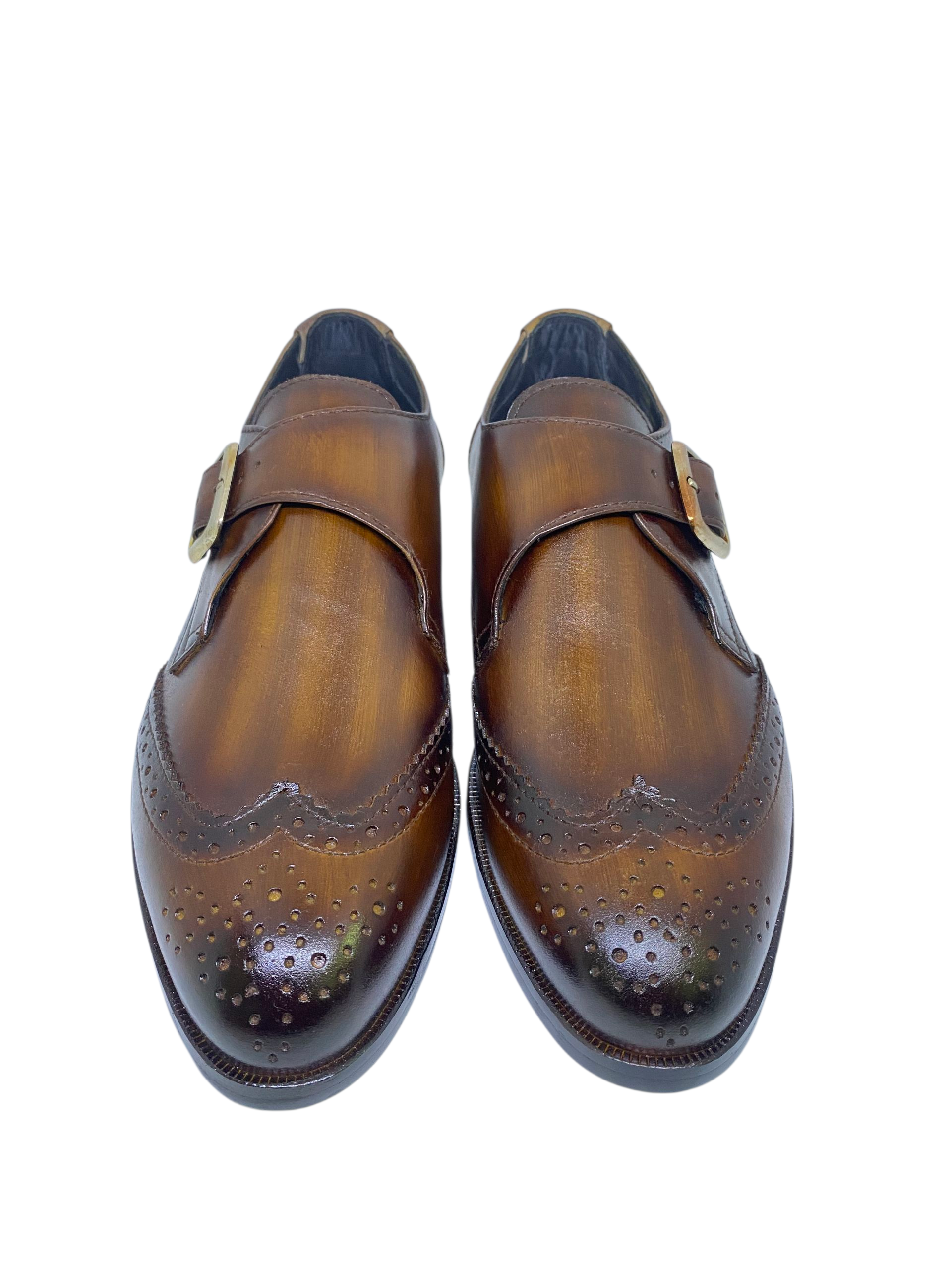 Luxury Brown Single Monk Leather Brogues