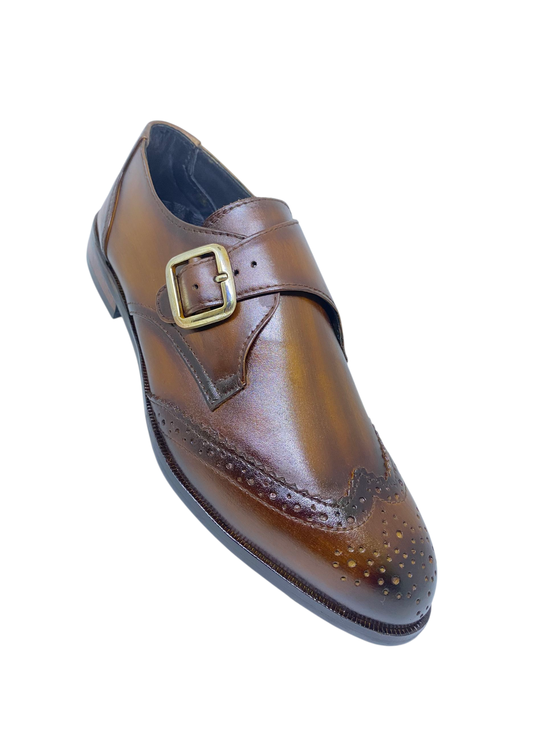 Luxury Brown Single Monk Leather Brogues