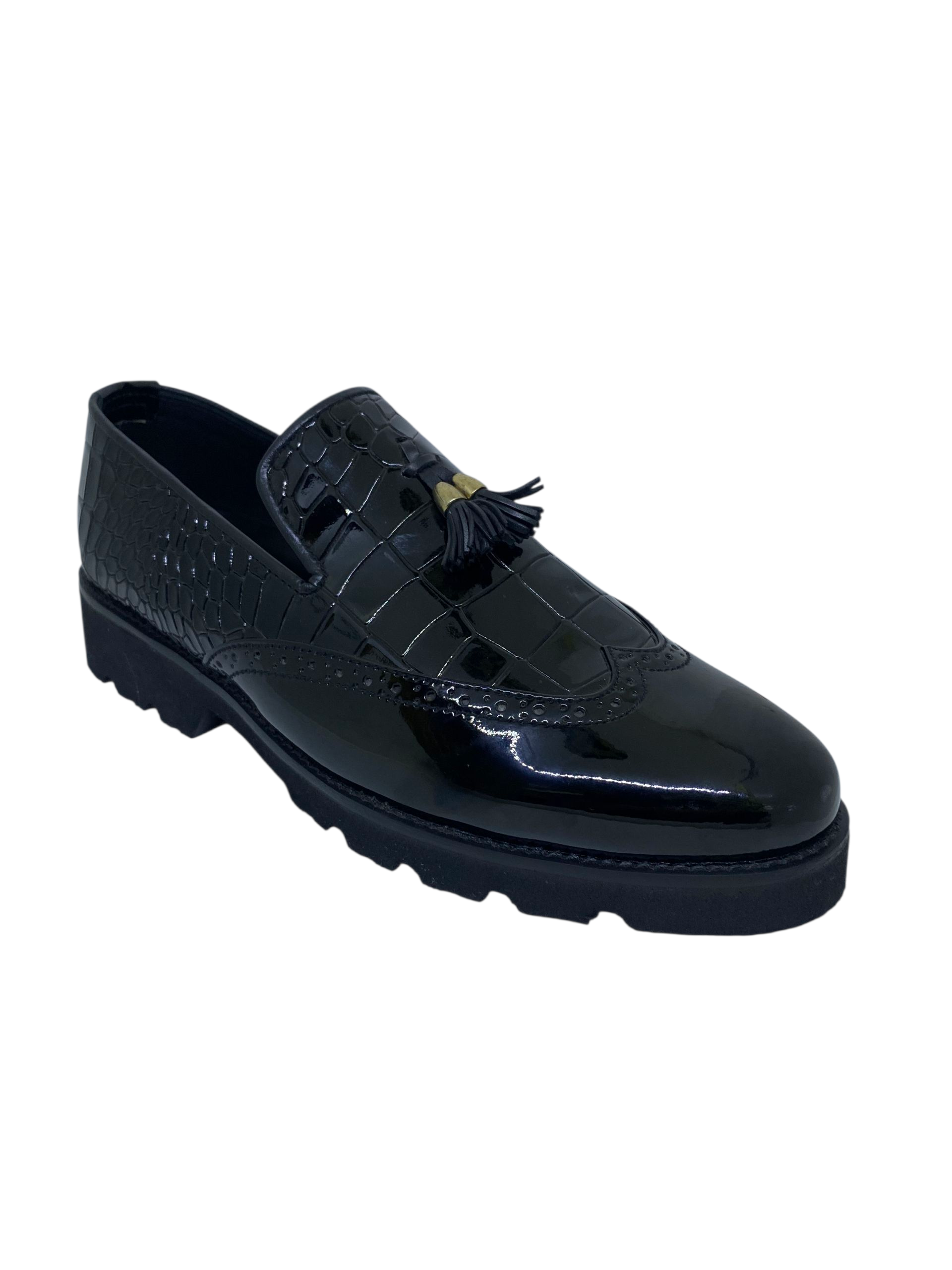 Classic Black Leather Tassel Loafers