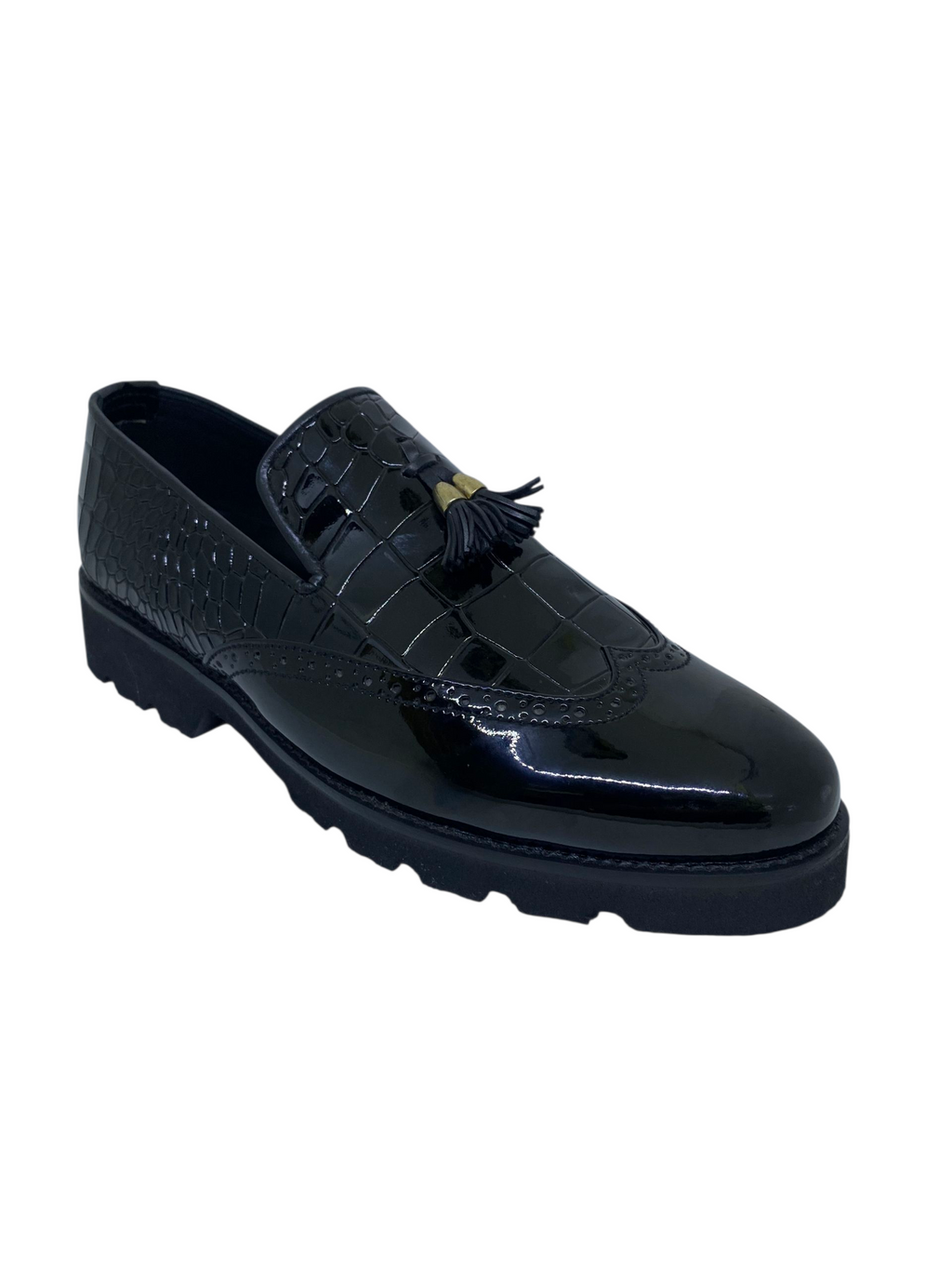 Classic Black Leather Tassel Loafers
