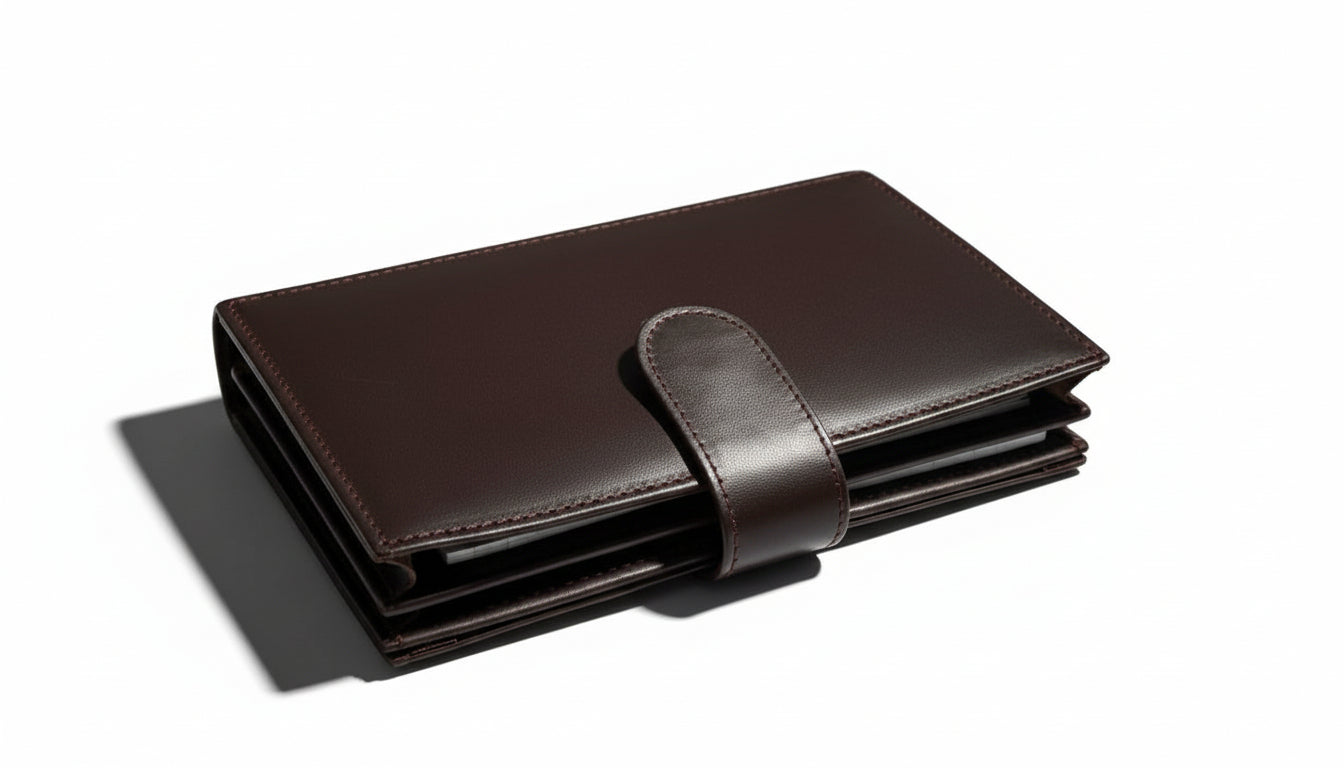 Dark Brown Long Leather Wallet