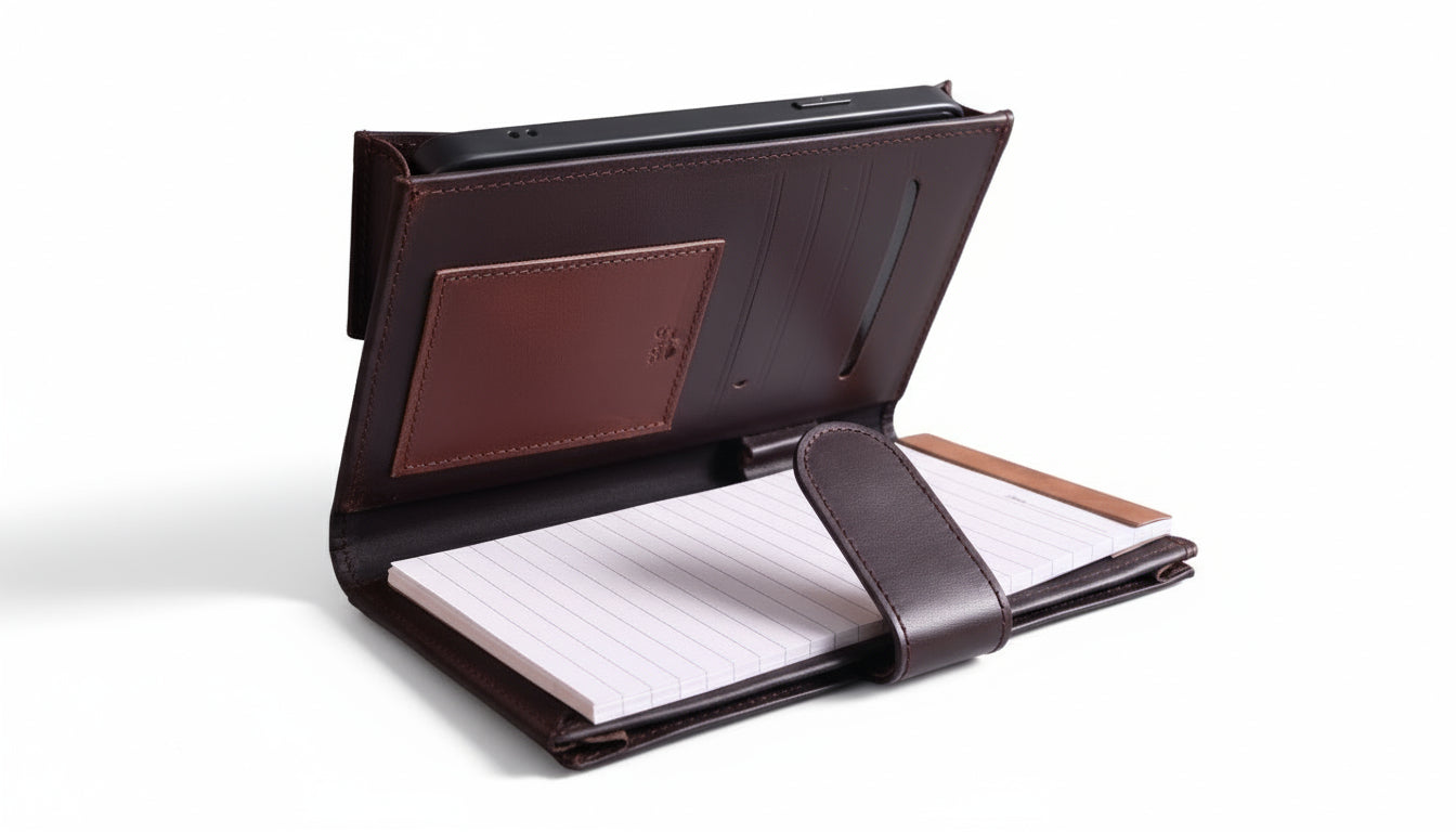 Dark Brown Long Leather Wallet