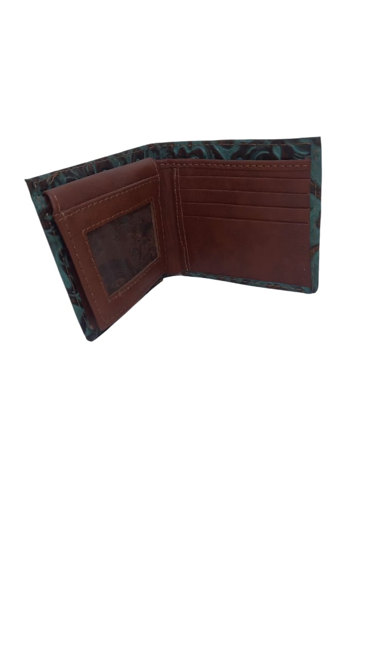 Floral embossed Leather bifold wallet