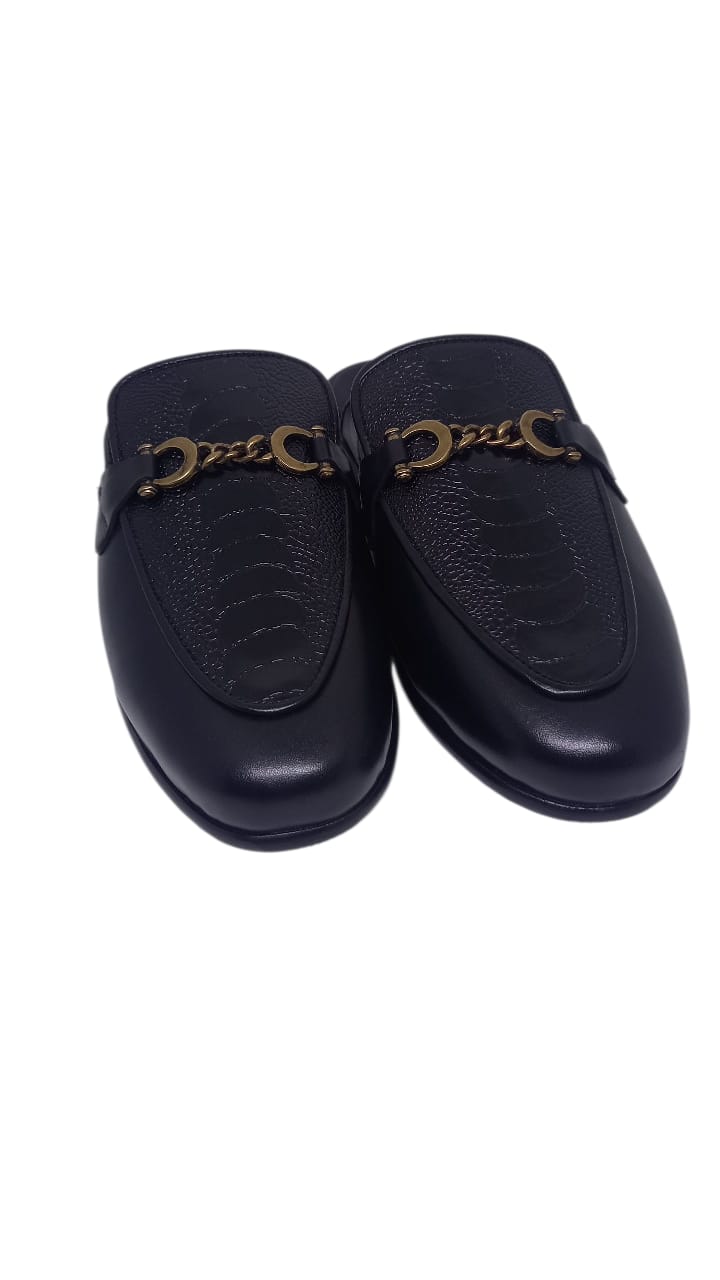 Tory Burch Backless Loafer in black leather
