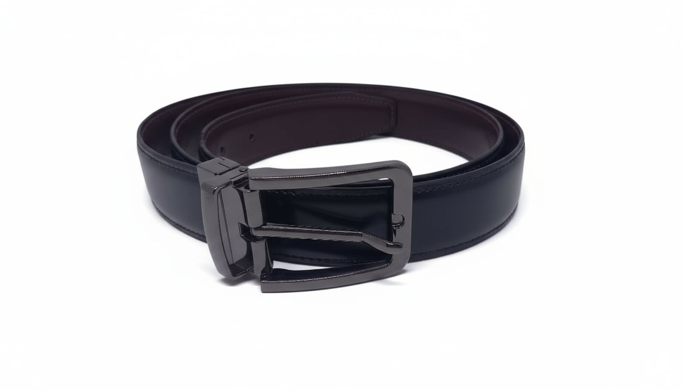 Reversible Black/Brown Leather Belt